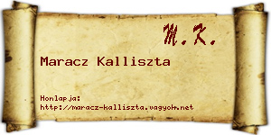 Maracz Kalliszta névjegykártya